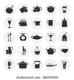 Set of twenty five kitchen icons
