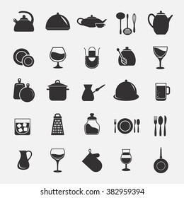 Set of twenty five kitchen icons