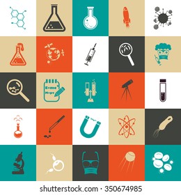 Set of twenty five science icons