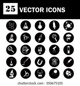 Set of twenty five science icons