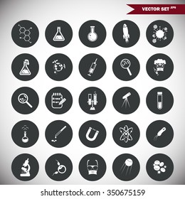 Set of twenty five science icons