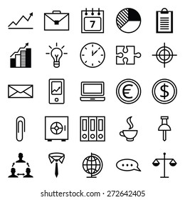 Set of twenty five vector icons a business and office