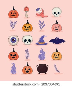 set of twenty halloween items