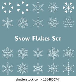 Set of twenty minimal geometric Snow Flakes