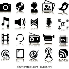 Set from twenty multimedia icons