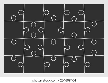 Set of twenty puzzle pieces. Vector illustration, eps 8.