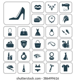 Set of twenty seven beauty icons