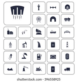 Set of twenty seven industry and infrastructure icons
