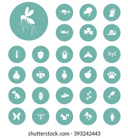 Set of twenty seven nature icons