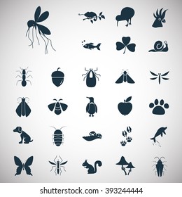 Set of twenty seven nature icons