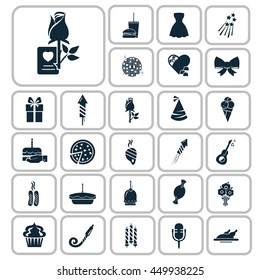 Set of twenty seven party icons