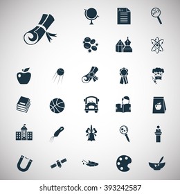 Set of twenty seven science and education icons