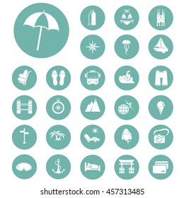 Set of twenty seven travel icons