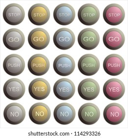 Set of twenty stylish buttons