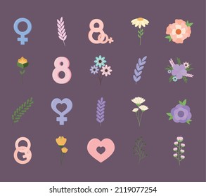 set of twenty women day items