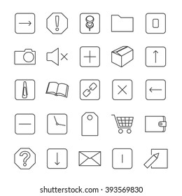 A set of twenty-five of universal web icons of thin lines, vector illustration.