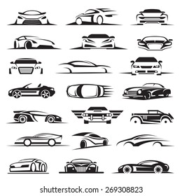 set of twenty-one car icons