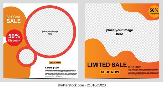 Set of twibbon template, Set of Social Media Post Banner templates with image placeholder, Branding and Promotion. Suitable for social media posts and web or internet ads