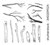 A set of twigs and sticks