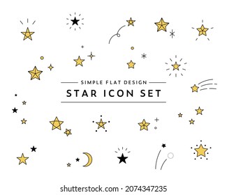 A set of twinkling star icons.
This illustration has elements of simplicity, night, sparkle, and cleanliness.