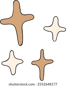 A set of twinkling star shapes for decorations