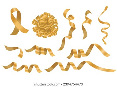 Set of twisted golden ribbon designs