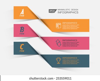 set of twisted paper banner options infographics