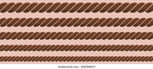 Set of twisted vector rope lines. 