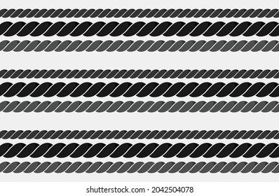 Set of twisted vector rope lines. 