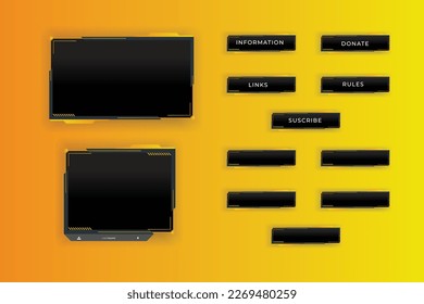 Conjunto de paneles de contorno con plantilla de formas abstractas