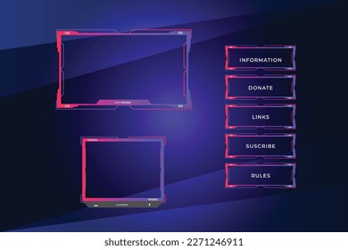 Set of twitch panels with abstract  shapes template