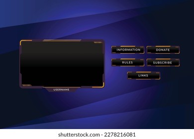 Set of twitch panels with abstract  shapes template