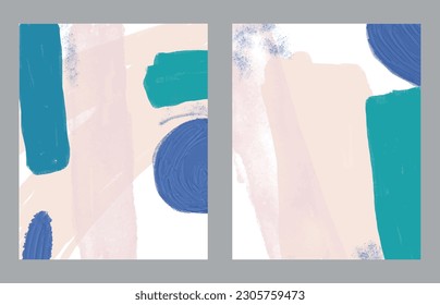 A set of two abstract background of minimalism. Hand-painted illustrations, with a geometric art pattern for art wall, wallpaper, murals, carpet, hang a picture
