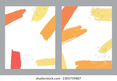 A set of two abstract background of minimalism. Hand-painted illustrations, with a geometric art pattern for art wall, wallpaper, murals, carpet, hang a picture

