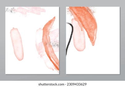 Un conjunto de dos antecedentes abstractos de minimalismo. Ilustraciones pintadas a mano, con un patrón de arte geométrico para paredes de arte, papel pintado, murales, alfombras, cuelgan una imagen
