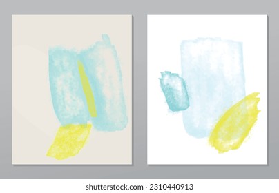 A set of two abstract background of minimalism. Hand-painted illustrations, with a geometric art pattern for art wall, wallpaper, murals, carpet, hang a picture
