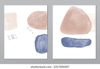 A set of two abstract background of minimalism. Hand-painted illustrations, with a geometric art pattern for art wall, wallpaper, murals, carpet, hang a picture
