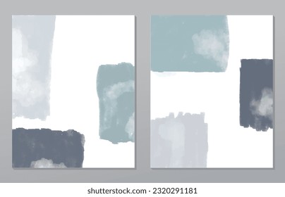 A set of two abstract background of minimalism. Hand-painted illustrations, with a geometric art pattern for art wall, wallpaper, murals, carpet, hang a picture
