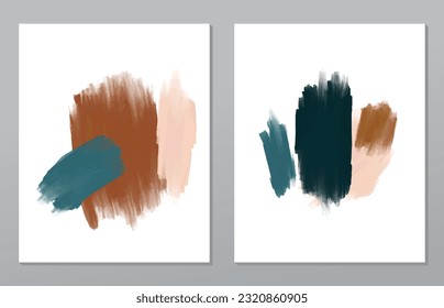 A set of two abstract background of minimalism. Hand-painted illustrations, with a geometric art pattern for art wall, wallpaper, murals, carpet, hang a picture
