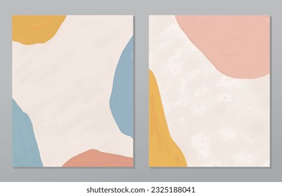 Un conjunto de dos antecedentes abstractos de minimalismo. Ilustraciones pintadas a mano, con un patrón de arte geométrico para paredes de arte, papel pintado, murales, alfombras, cuelgan una imagen
