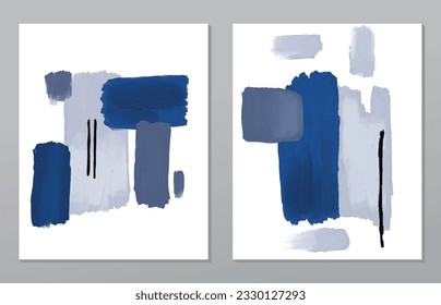 A set of two abstract background of minimalism. Hand-painted illustrations, with a geometric art pattern for art wall, wallpaper, murals, carpet, hang a picture
