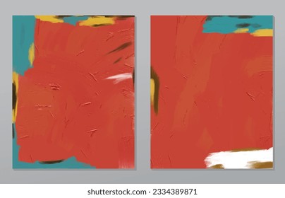 A set of two abstract background of minimalism. Hand-painted illustrations, with a geometric art pattern for art wall, wallpaper, murals, carpet, hang a picture
