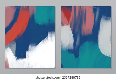 A set of two abstract background of minimalism. Hand-painted illustrations, with a geometric art pattern for art wall, wallpaper, murals, carpet, hang a picture
