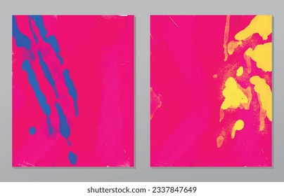 A set of two abstract background of minimalism. Hand-painted illustrations, with a geometric art pattern for art wall, wallpaper, murals, carpet, hang a picture
