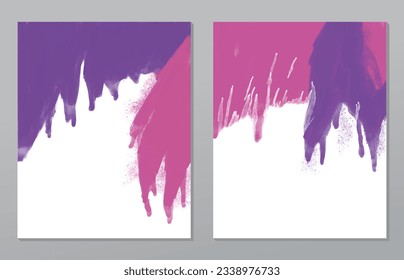 A set of two abstract background of minimalism. Hand-painted illustrations, with a geometric art pattern for art wall, wallpaper, murals, carpet, hang a picture
