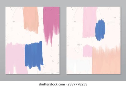 A set of two abstract background of minimalism. Hand-painted illustrations, with a geometric art pattern for art wall, wallpaper, murals, carpet, hang a picture
