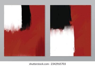 A set of two abstract background of minimalism. Hand-painted illustrations, with a geometric art pattern for art wall, wallpaper, murals, carpet, hang a picture

