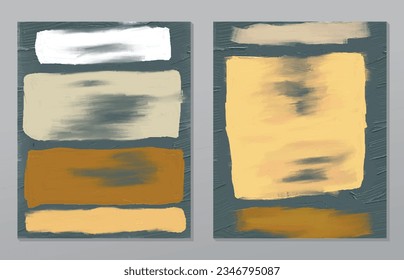 A set of two abstract background of minimalism. Hand-painted illustrations, with a geometric art pattern for art wall, wallpaper, murals, carpet, hang a picture
