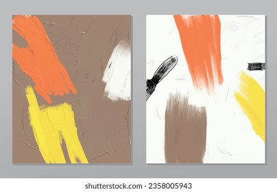 Eine Reihe von zwei abstrakten Hintergrund des Minimalismus. Handgemalte Illustrationen, mit geometrischen Kunstmustern für Wand, Tapete, Wandgemälde, Teppiche, hängen ein Bild

