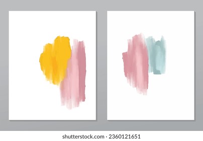A set of two abstract background of minimalism. Hand-painted illustrations, with a geometric art pattern for art wall, wallpaper, murals, carpet, hang a picture

